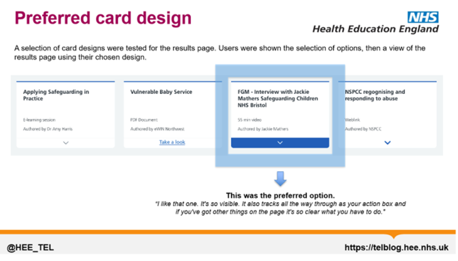 Learning Hub - Preferred Card Design